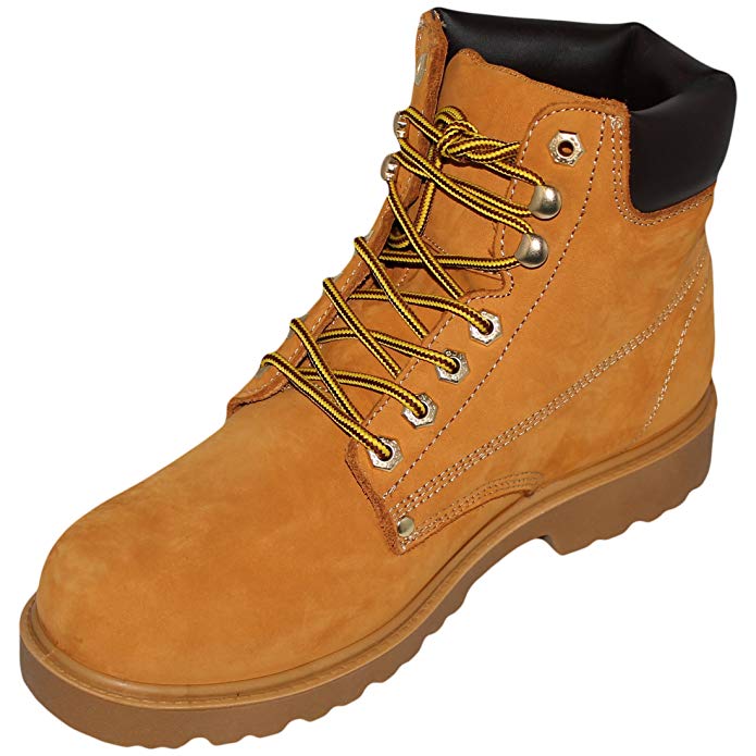 Men's Construction Oil/Abrasion Resistant Leather Work Boot in Wheat, Black Brown Sizes 6-13