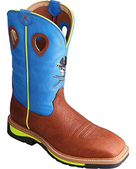 Twisted X Men's Neon Blue Lite Cowboy Work Boot Steel Toe - Mlcs012