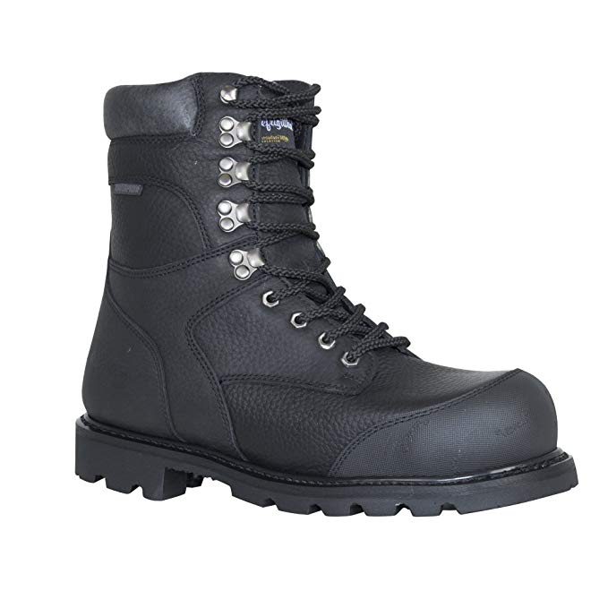 RefrigiWear Men's Titanium Insulated Waterproof Leather Work Boot, Black